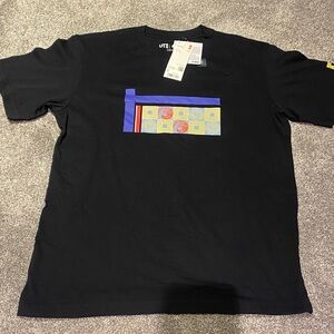 Uniqlo Black Tee with Colorful Graphic